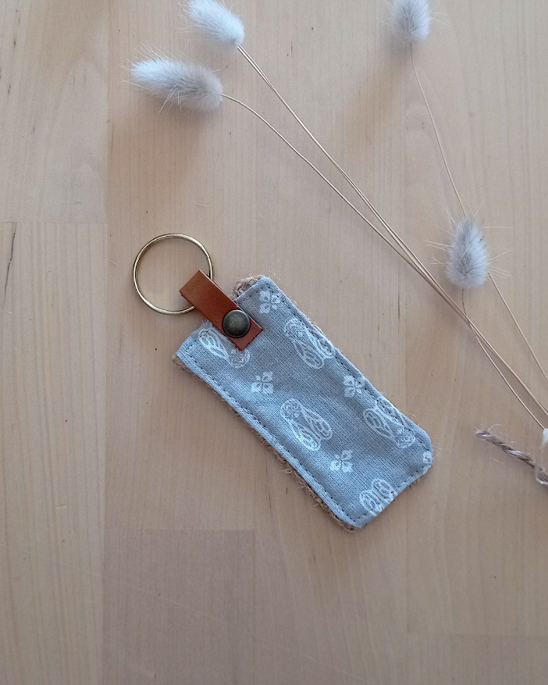 Porte clés tissu UPCYCLE Cigalou beige