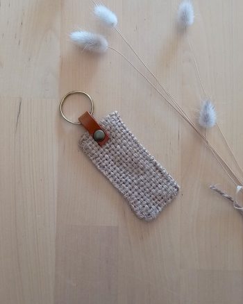 Porte clés tissu UPCYCLE Cigalou beige – Image 2