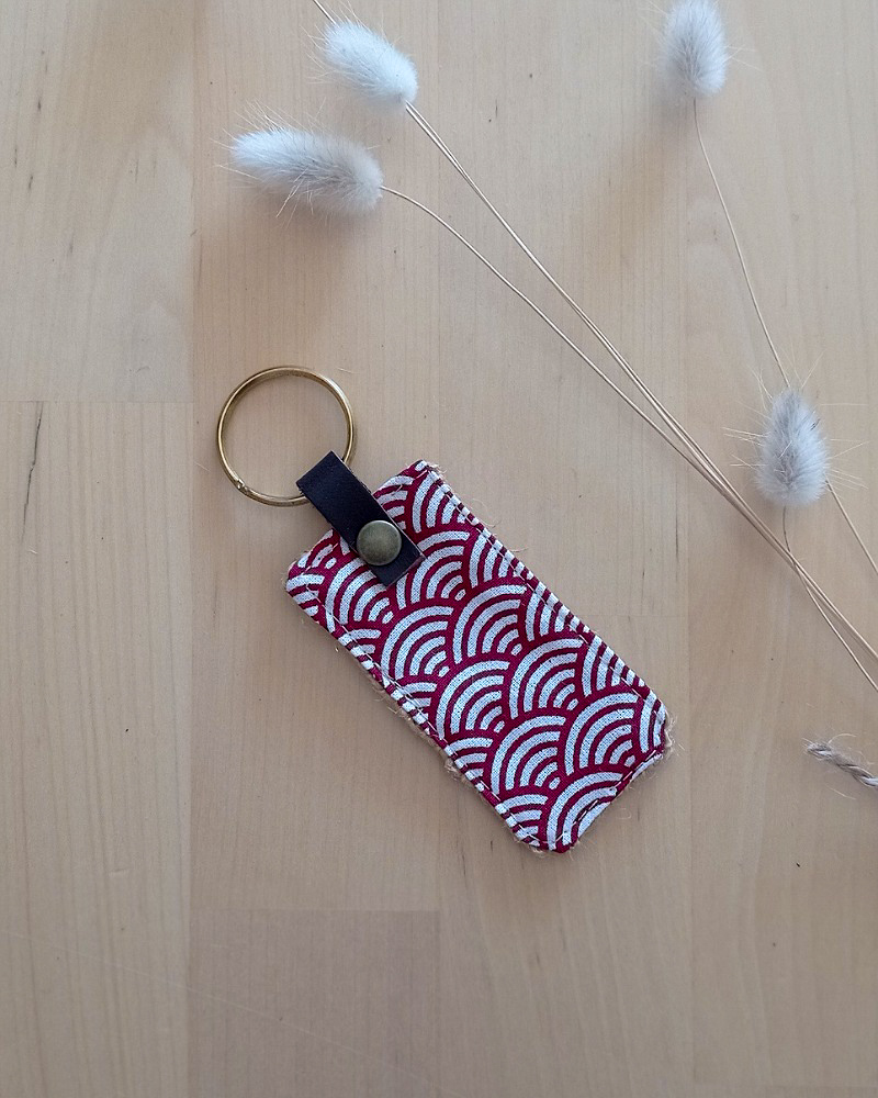 Porte clés tissu UPCYCLE Sushi rouge
