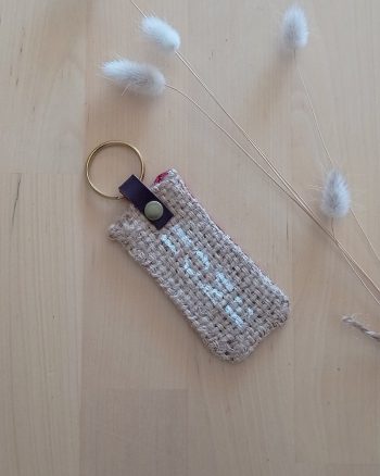 Porte clés tissu UPCYCLE HOME Jungle Rouge – Image 2