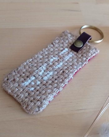 Porte clés tissu UPCYCLE HOME Jungle Rouge – Image 3