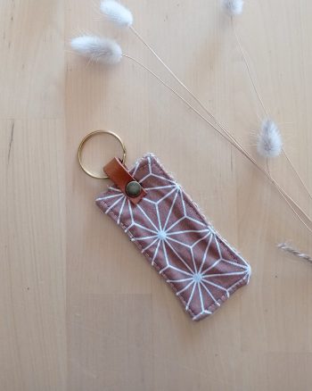 Porte clés tissu UPCYCLE HOME Asanoha curry