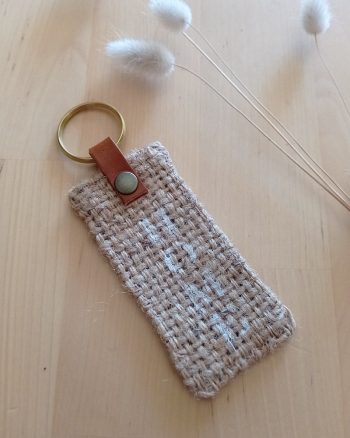 Porte clés tissu UPCYCLE HOME Asanoha curry – Image 3