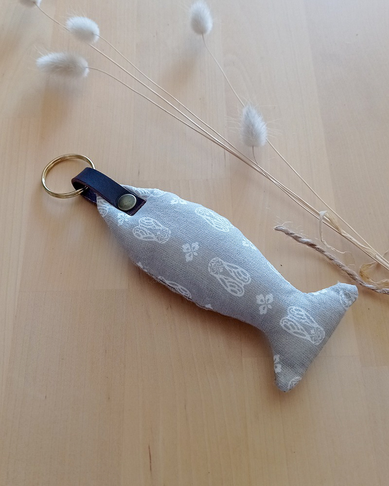 Porte clés en tissu LA SARDINE Cigalou beige
