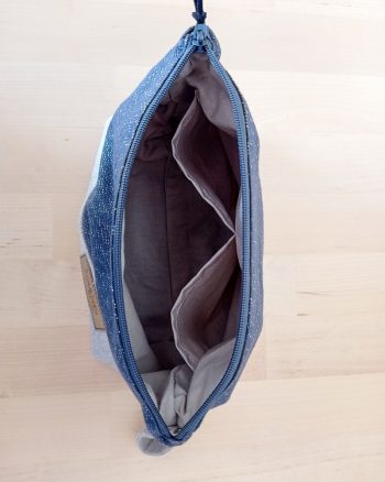 Trousse de maquillage RAJA Coton gris Lurex et Lin – Image 7