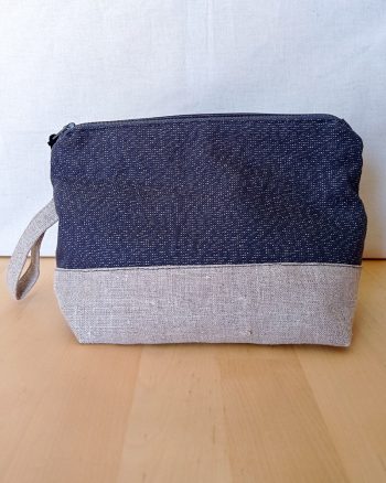 Trousse de maquillage RAJA Coton gris Lurex et Lin – Image 3