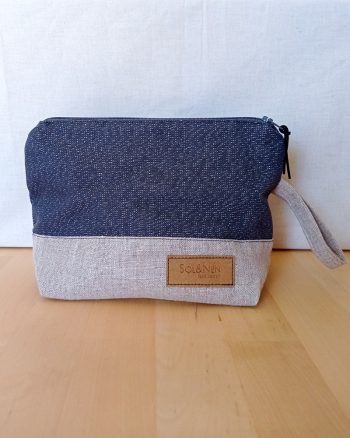 Trousse de maquillage RAJA Coton gris Lurex et Lin – Image 2