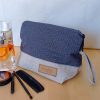 Trousse de maquillage RAJA Coton gris Lurex et Lin
