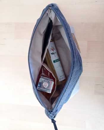Trousse de maquillage RAJA Coton gris Lurex et Lin – Image 6