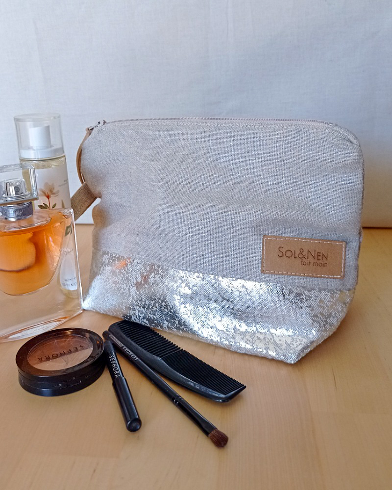 Trousse de maquillage RAJA Lin irisé et Coton brillant