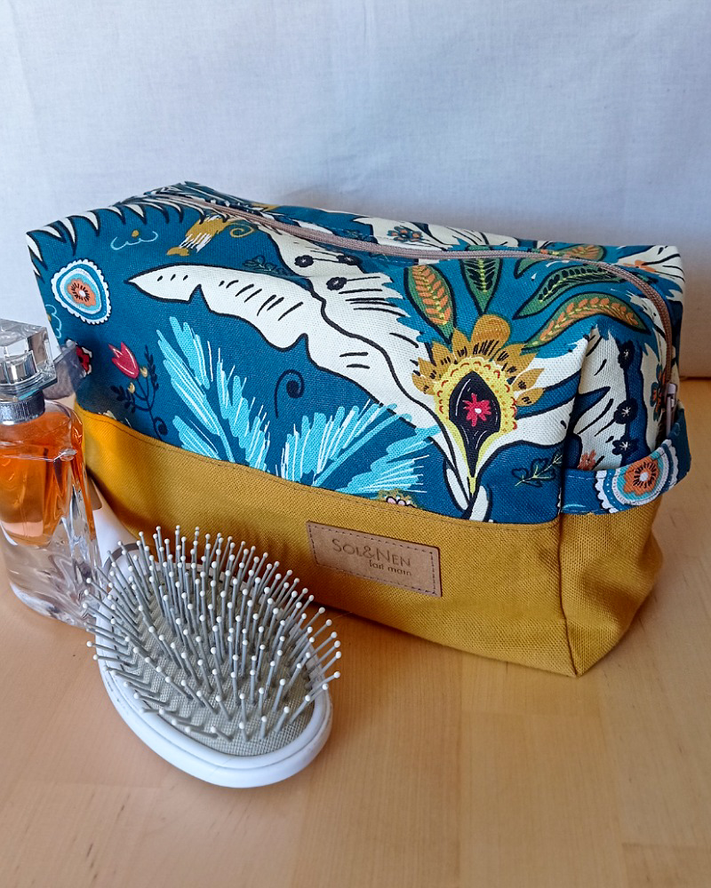 Trousse de toilette SIENNA Desirade pétrole moutarde