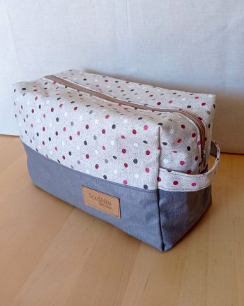 Trousse de toilette enduite SIENNA Dotty multico gris – Image 5