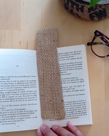 Marque page en tissu UPCYCLE Pivoine & Lin – Image 2