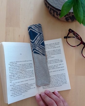 Marque page en tissu UPCYCLE Abo Vert & Lin