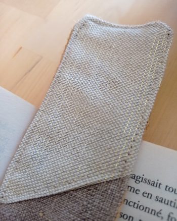 Marque page en tissu UPCYCLE Coton lurex et lin – Image 3