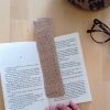 Marque page en tissu UPCYCLE Lin irisé Coton brillant argent – Image 2