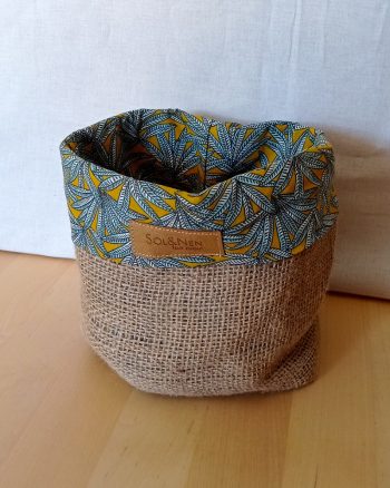 Panier de rangement CELESTE Toile de Jute / Feuillage vert – Image 2
