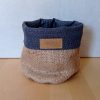 Panier de rangement CELESTE Toile de Jute / Coton lurex ardoise