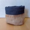 Panier de rangement CELESTE Toile de Jute / Coton lurex ardoise – Image 3