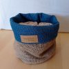 Panier de rangement CELESTE Toile de Jute / Coton lurex bleu