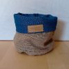 Panier de rangement CELESTE Toile de Jute / Coton lurex bleu – Image 4