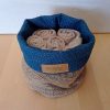 Panier de rangement CELESTE Toile de Jute / Coton lurex bleu – Image 3