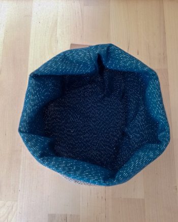 Panier de rangement CELESTE Toile de Jute / Coton lurex bleu – Image 2