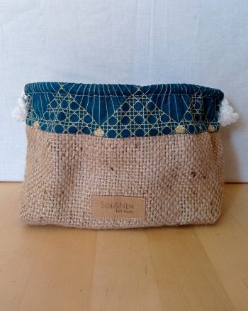 Corbeille / Sac à pain DIVA Cannage Bleu pétrole – Image 5
