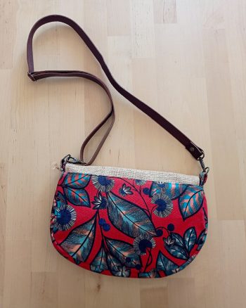 Sac besace Demi-lune ELSA Fleurs rouge – Image 3