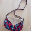 Sac besace Demi-lune ELSA Fleurs rouge