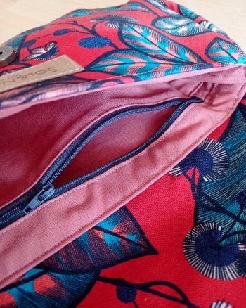 Sac besace Demi-lune ELSA Fleurs rouge – Image 7