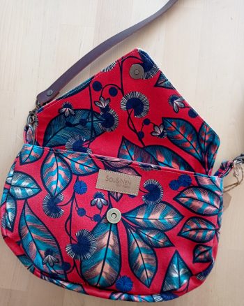 Sac besace Demi-lune ELSA Fleurs rouge – Image 4