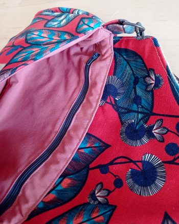 Sac besace Demi-lune ELSA Fleurs rouge – Image 6