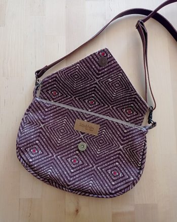Sac besace Demi-lune ELSA Ethnik marron – Image 4