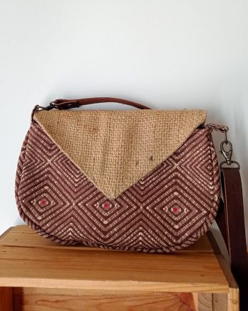 Sac besace Demi-lune ELSA Ethnik marron – Image 2