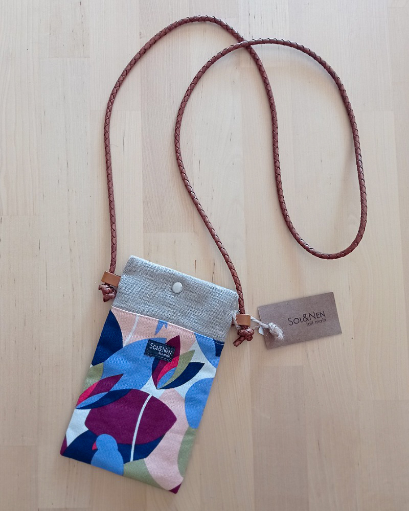 Pochette smartphone SONIA Psitta parme