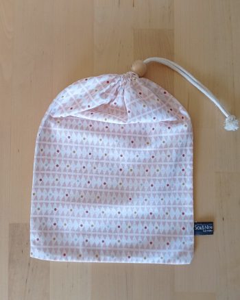 Sac de rangement en tissu PRISSY Losanges roses