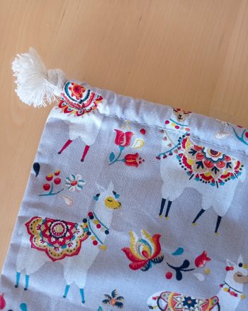 Sac de rangement en tissu PRISSY Lamas fond gris – Image 3