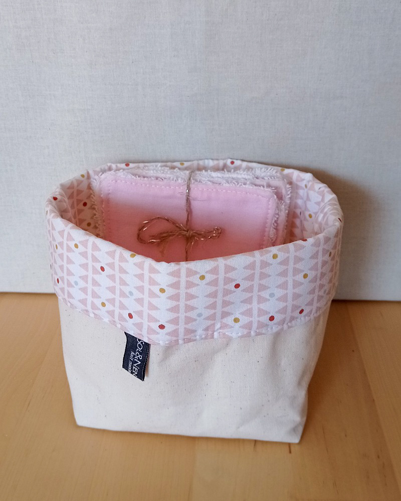 Panier pour lingettes coton lavables