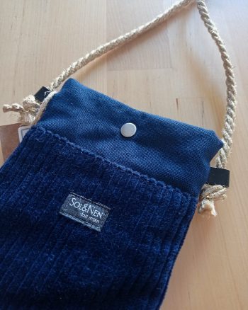 Pochette smartphone SONIA Velours Bleu marine – Image 5