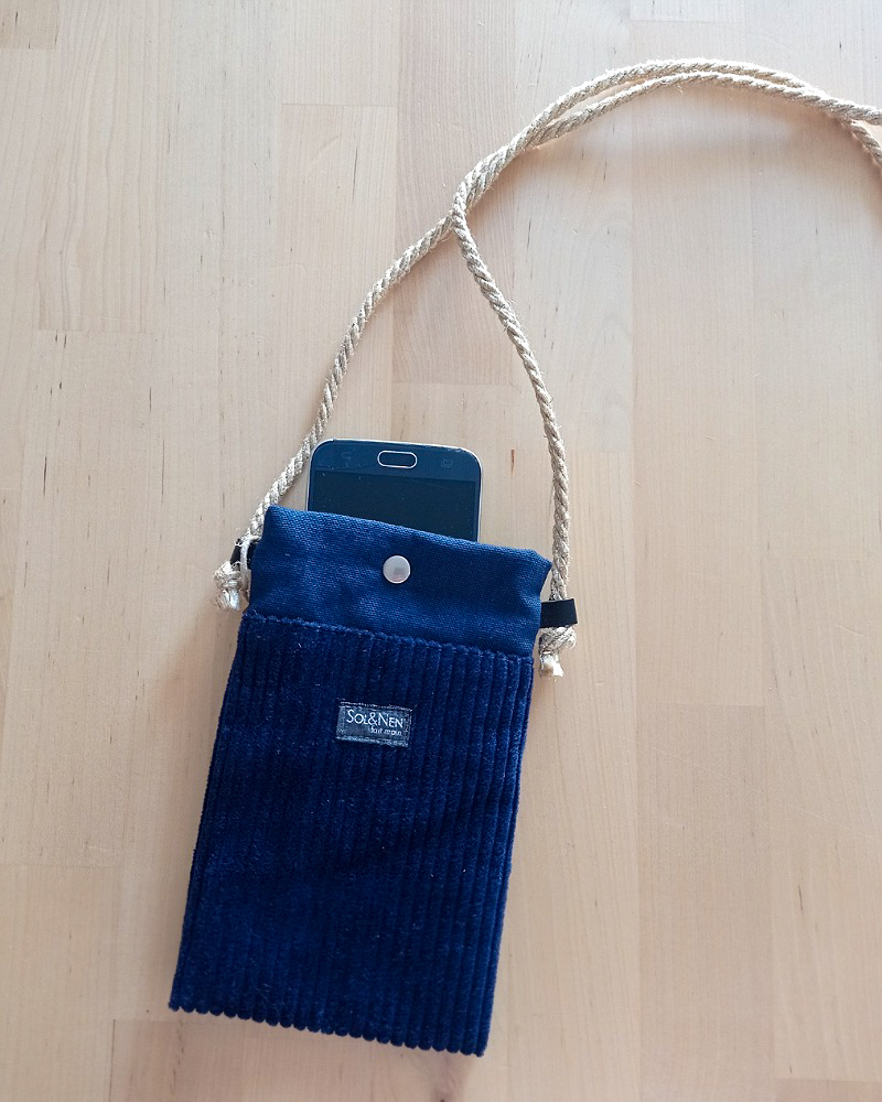 Pochette smartphone SONIA Velours Bleu marine