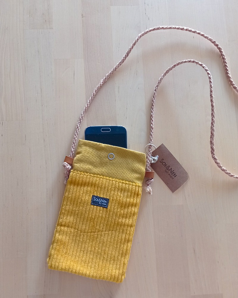 Pochette smartphone SONIA Velours Moutarde