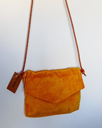 Sac bandoulière WINTY Velours Jaune Moutarde