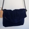 Sac bandoulière WINTY Velours Bleu Marine – Image 2