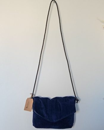 Sac bandoulière WINTY Velours Bleu Marine – Image 3