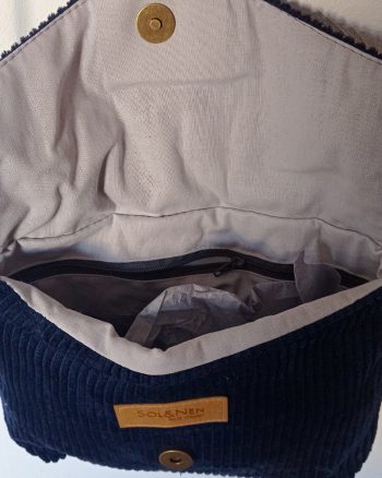 Sac bandoulière WINTY Velours Bleu Marine – Image 5