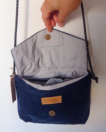 Sac bandoulière WINTY Velours Bleu Marine – Image 4