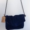 Sac bandoulière WINTY Velours Bleu Marine
