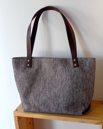 Cabas Velours ANNA Damier Beige/Marron – Image 2