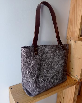 Cabas Velours ANNA Damier Beige/Marron – Image 3